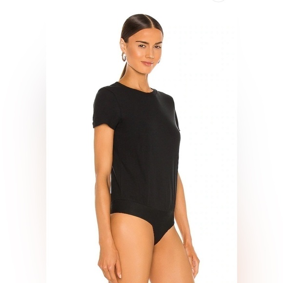 Commando Essential Cotton Crewneck Bodysuit in Black Size Small - Picture 3 of 6